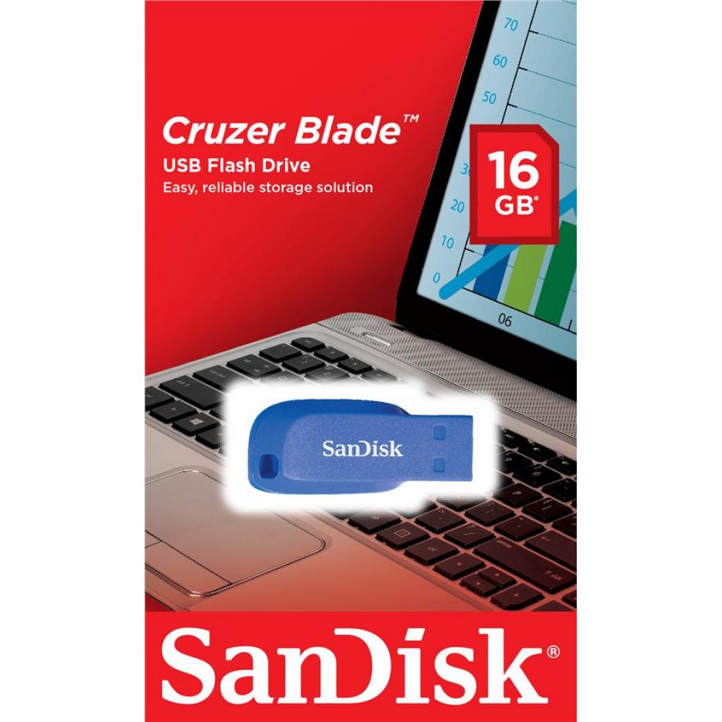SANDISK 16GB Cruzer Blade Blue Electric USB 2.0 (SDCZ50C-016G-B35BE) (UA) Тип: Классические; Объем памяти: