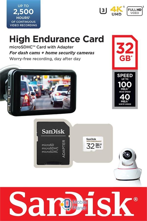SanDisk High Endurance microSD (SDSQQNR-032G-GN6IA) Тип microSDHC
