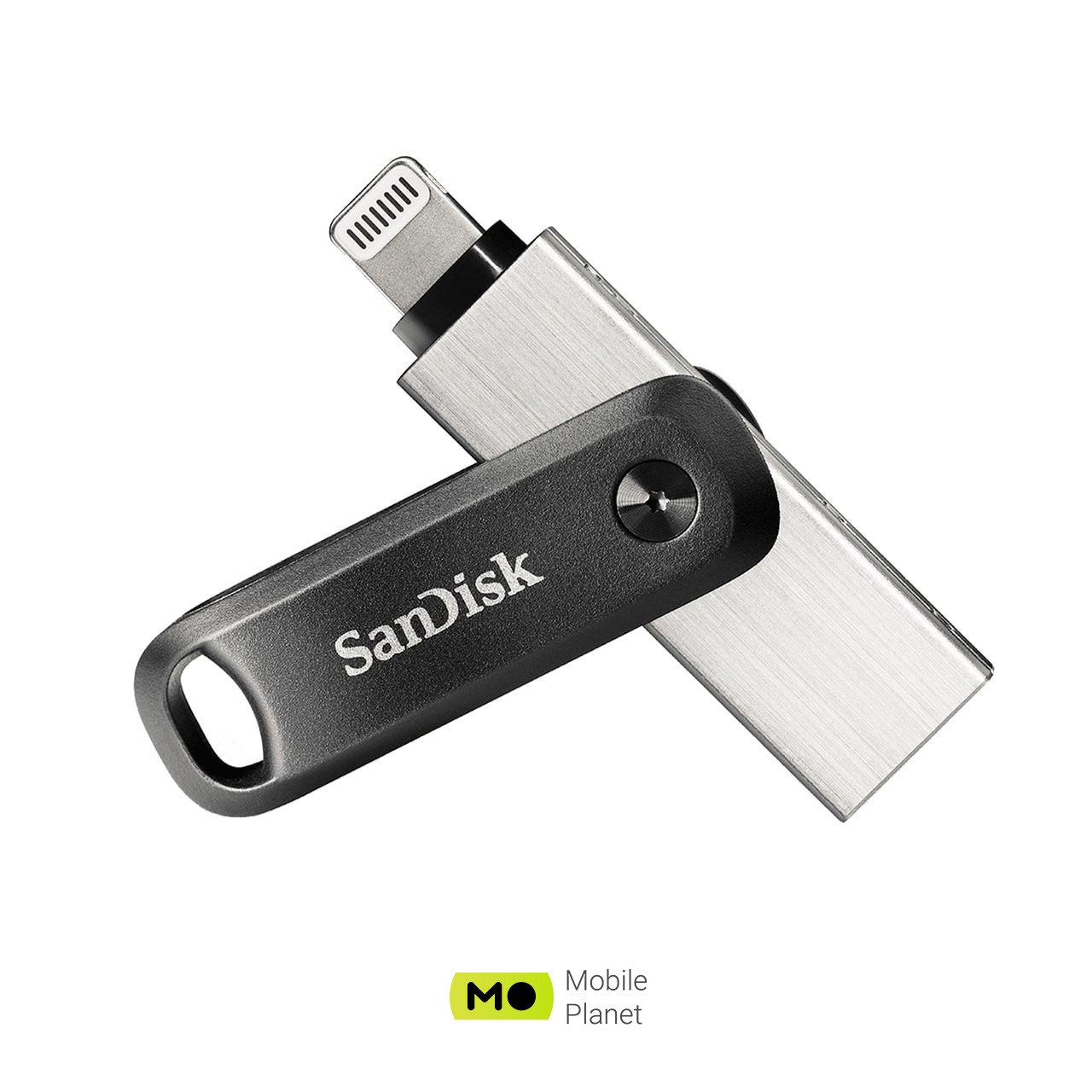 SanDisk iXpand Go USB 3.0 /Lightning Apple (SDIX60N-064G-GN6NN) (UA) Дополнительно отверстие для крепления шнурка; вращающийся колпачок