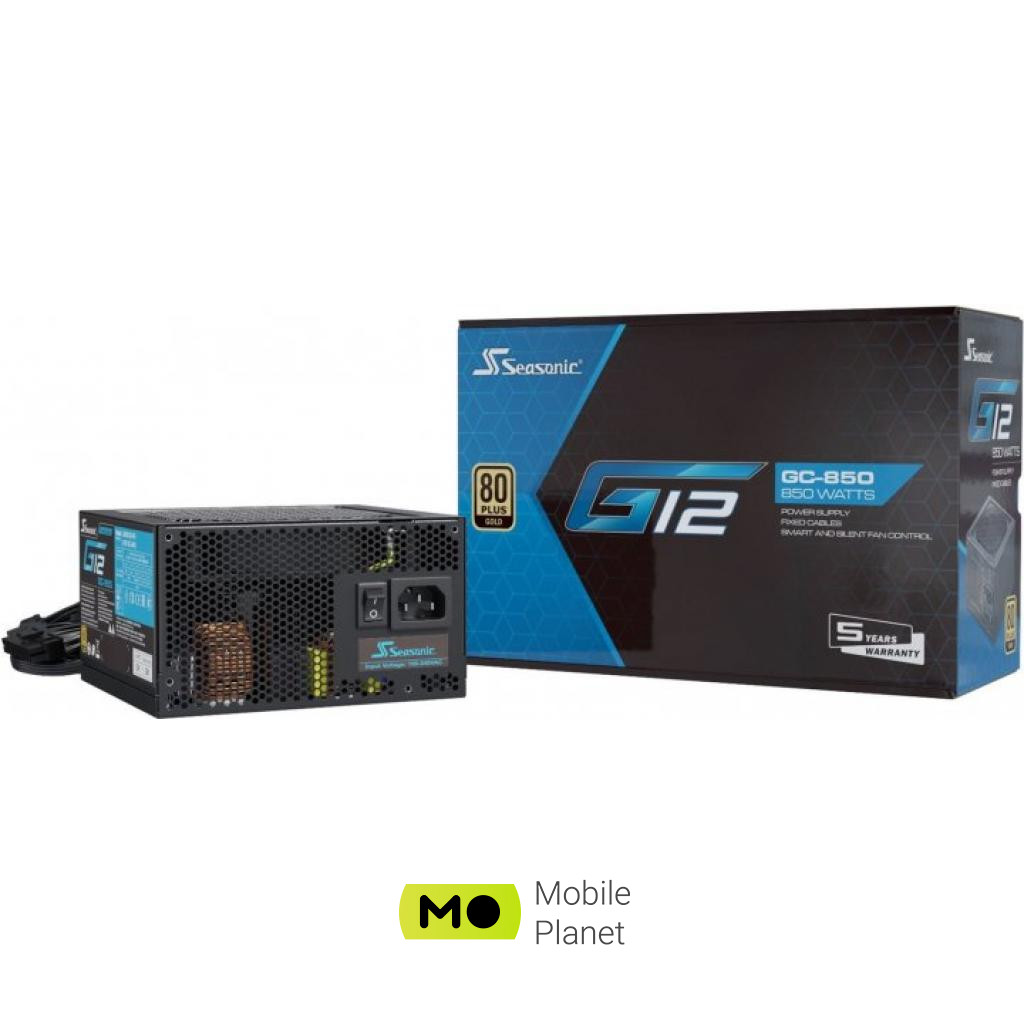 Seasonic 850W G12 GOLD (G12 GC-850) (UA) Тип БП: для комп'ютерів; Стандарт