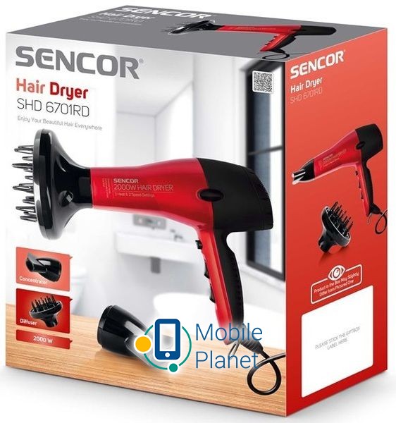 Sencor SHD 6701RD (41007708) (UA) Тип: Звичайний; Потужність, Вт: