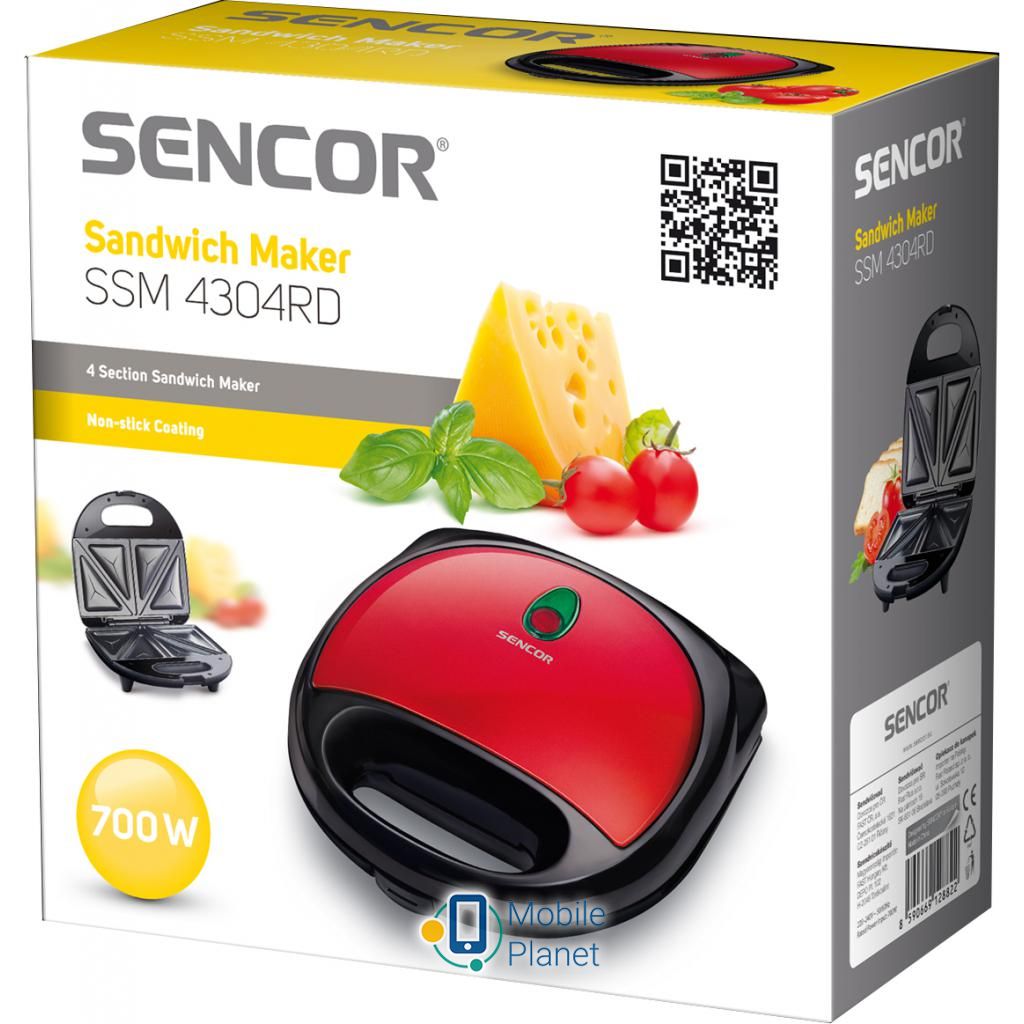 Сэндвичница Sencor SSM 4304 RD  Мощность: 700 Вт; Количество