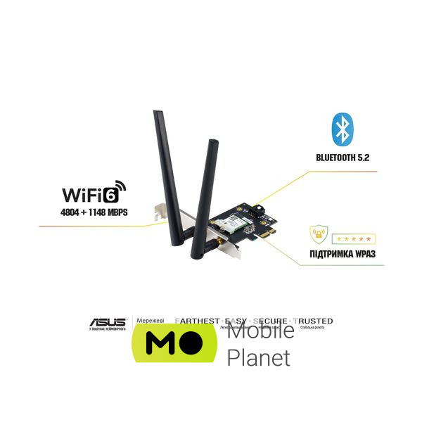 Сетевая карта Wi-Fi ASUS PCE-AX1800 (90IG07A0-MO0B00) (UA)