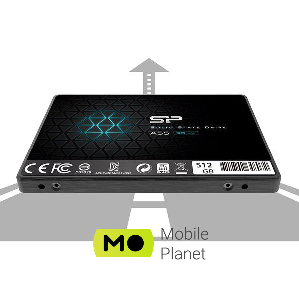 SILICON POWER Ace A55 512GB 2.5 SATA (SP512GBSS3A55S25) (UA) Форм-фактор: 2.5; Ёмкость: 512 ГБ;