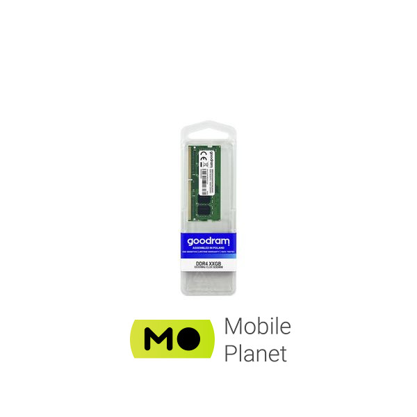 SoDIMM DDR4 32GB 2666 MHz Goodram (GR2666S464L19/32G) (UA) Тип пам'яті: DDR4; Об'єм пам'яті: 32