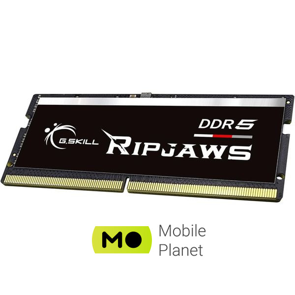 SoDIMM DDR5 16GB 4800 MHz Ripjaws G.Skill (F5-4800S4039A16GX1-RS) Тип пам'яті: DDR5; Об'єм пам'яті: 16