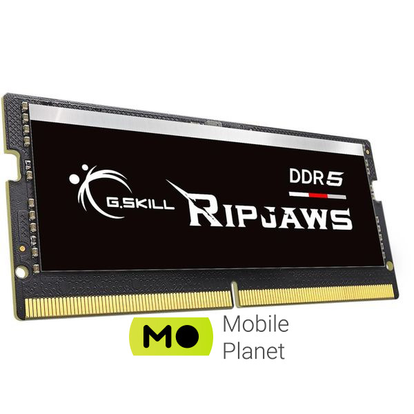 SoDIMM DDR5 16GB 4800 MHz Ripjaws G.Skill (F5-4800S4039A16GX1-RS) Тип пам'яті: DDR5; Об'єм пам'яті: 16