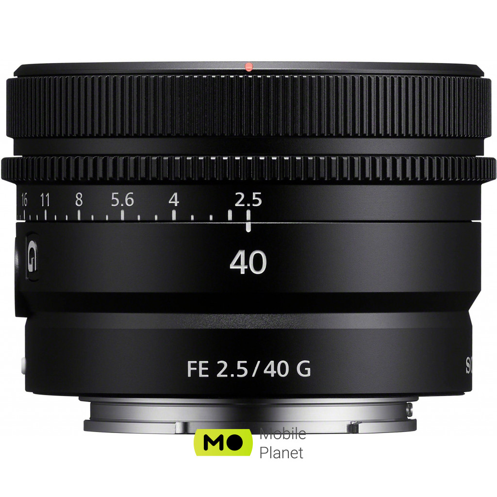 Sony 40mm, f / 2.5 G для камер NEX (SEL40F25G.SYX) (UA) Максимальна діафрагма f/22, f/2.5
