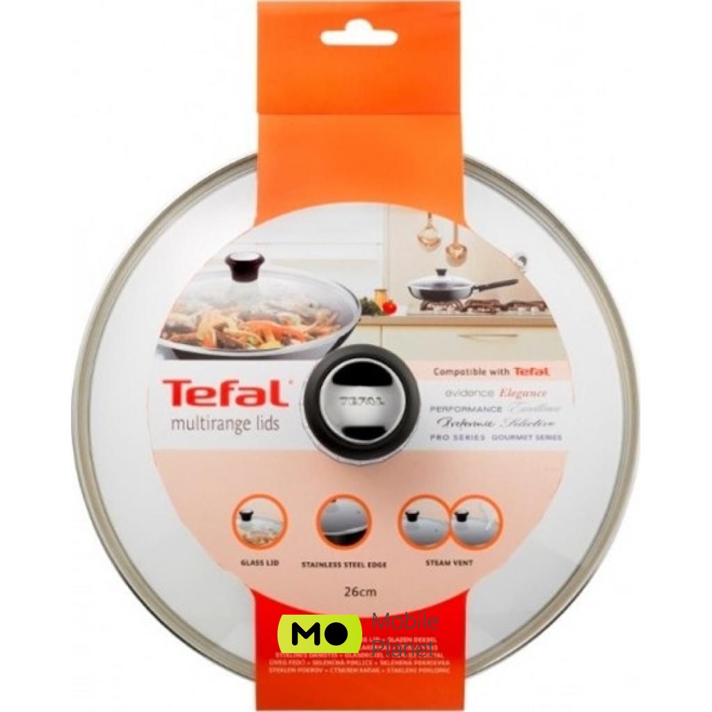 TEFAL Glass bulbous 26 см (28097612) (UA) Діаметр: 26 см; Матеріал кришки: