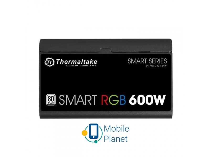 Thermaltake 600W Smart RGB 80+ BOX (PS-SPR-0600NHSAWE-1) EU з'єднувачі  Cp 4 + 4 (8) Контакт - 1 p.; PCI -e 2.0 6 + 2 (8) Контакт - 2 шт.; Molex 4 -pin - 3 одиниці;. SATA - 6 PCS;. EPS12V 20 + 4 (24) Контакт - 1 p;. FDD-1 ПК. => Модульна 