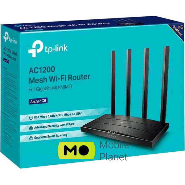 TP-LINK Archer C6 v3 (UA) Количество WAN портов 1 шт. (RJ-45)
