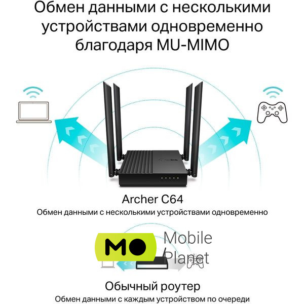 TP-LINK Archer C64 Кількість WAN портів 1 шт. (RJ-45)