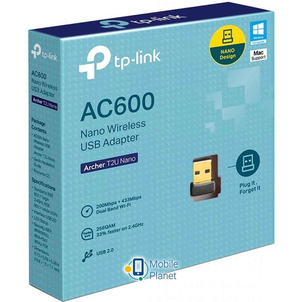 TP-Link ARCHER-T2U-NANO (UA) Швидкість передачі даних: до