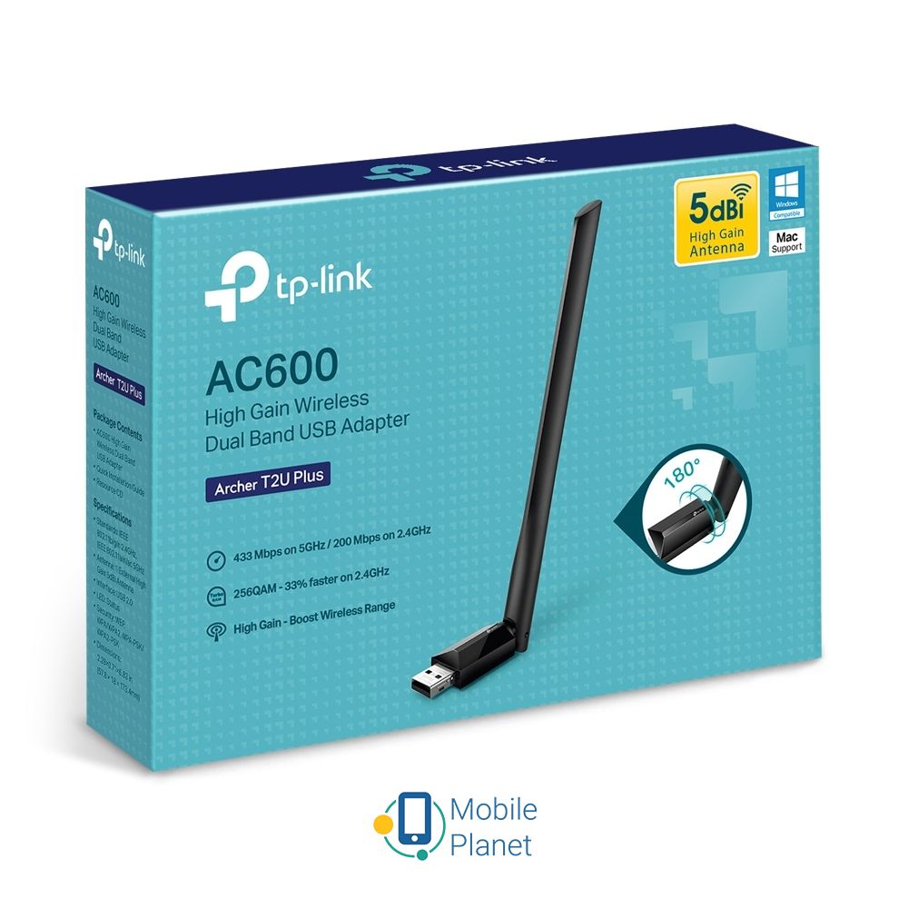 TP-Link Archer T2U plus AC600 (ARCHER-T2U-PLUS) (UA) Стандарт бездротового зв'язку