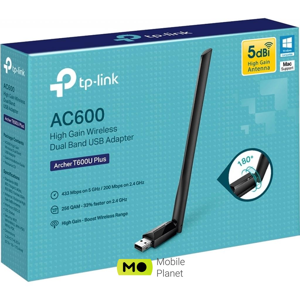 TP-Link ARCHER-T600U-PLUS (UA) Швидкість передачі даних до 433Mbps
