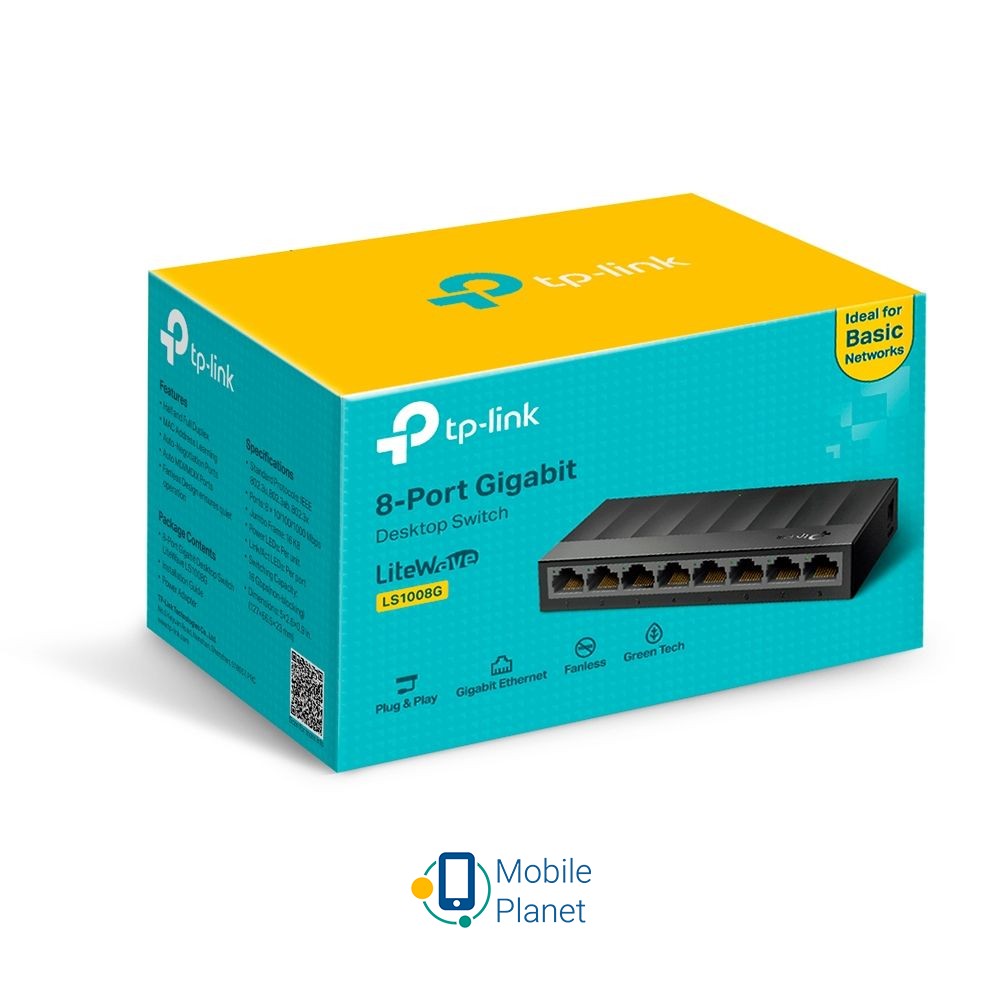 TP-Link LiteWave (LS1008G) Тип: Коммутатор; Порты: 8 x 10 / 100 / 1000