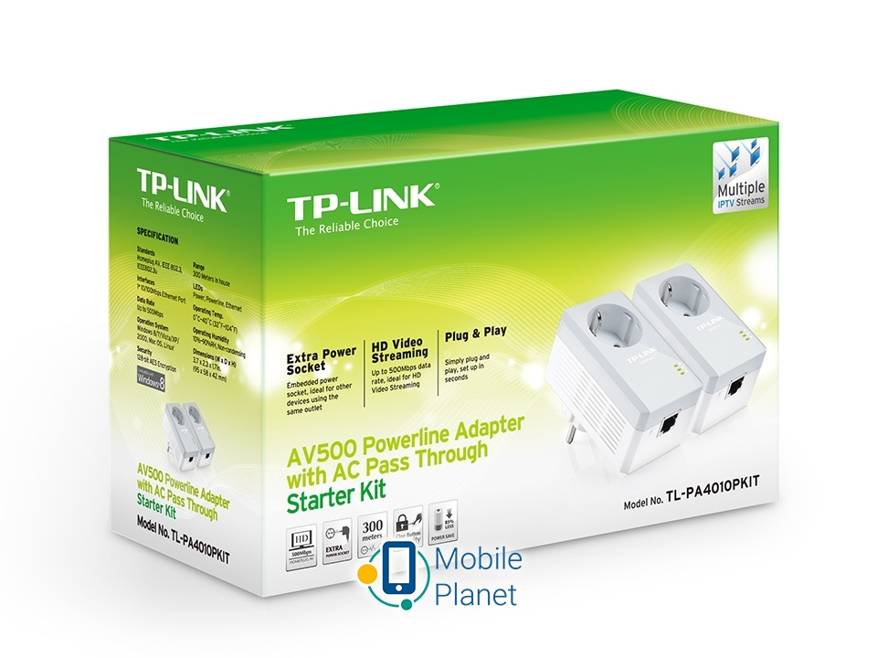 TP-LINK TL-PA4010PKIT Назначение: внешняя; Интерфейс: