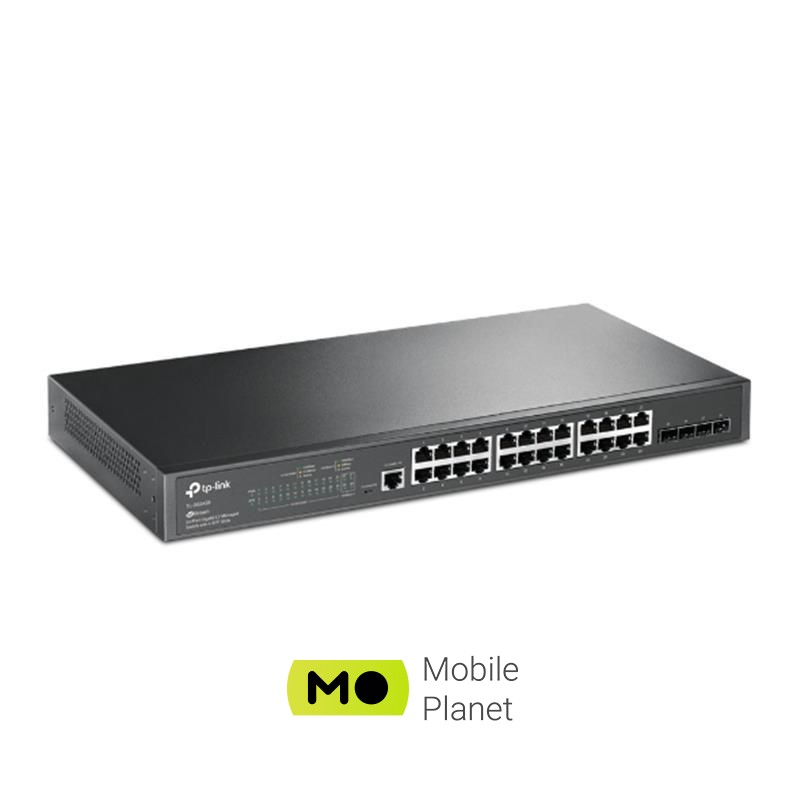 TP-Link TL-SG3428 (24xGE, 4xSFP, 1xConsole, Omada, L2) (UA) Порти 10 / 100 / 1000 Мбіт / с: 24; Комбо