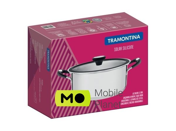 Tramontina Solar silicone (2.8 л) 20 см (62123/203) (UA) Тип: Каструля; Серія: Solar silicone;