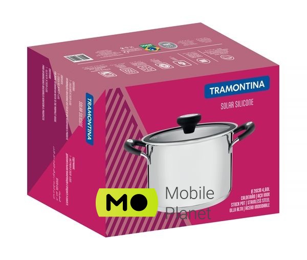 Tramontina Solar silicone (4.5 л) 20 см (62125/203) (UA) Тип: Каструля; Серія: Solar silicone;