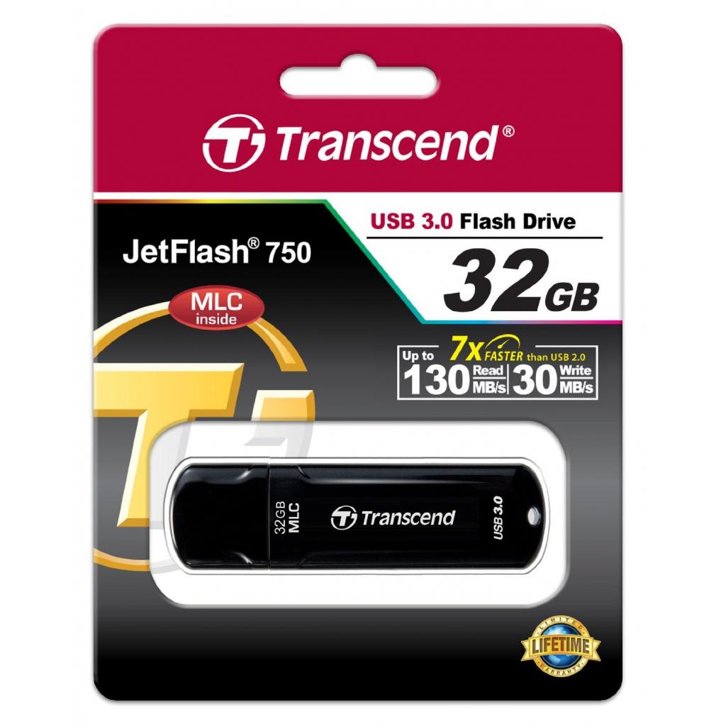 Transcend 32GB JetFlash 750 USB 3.0 (TS32GJF750K) (UA) Тип: Класичні, Високошвидкісні;