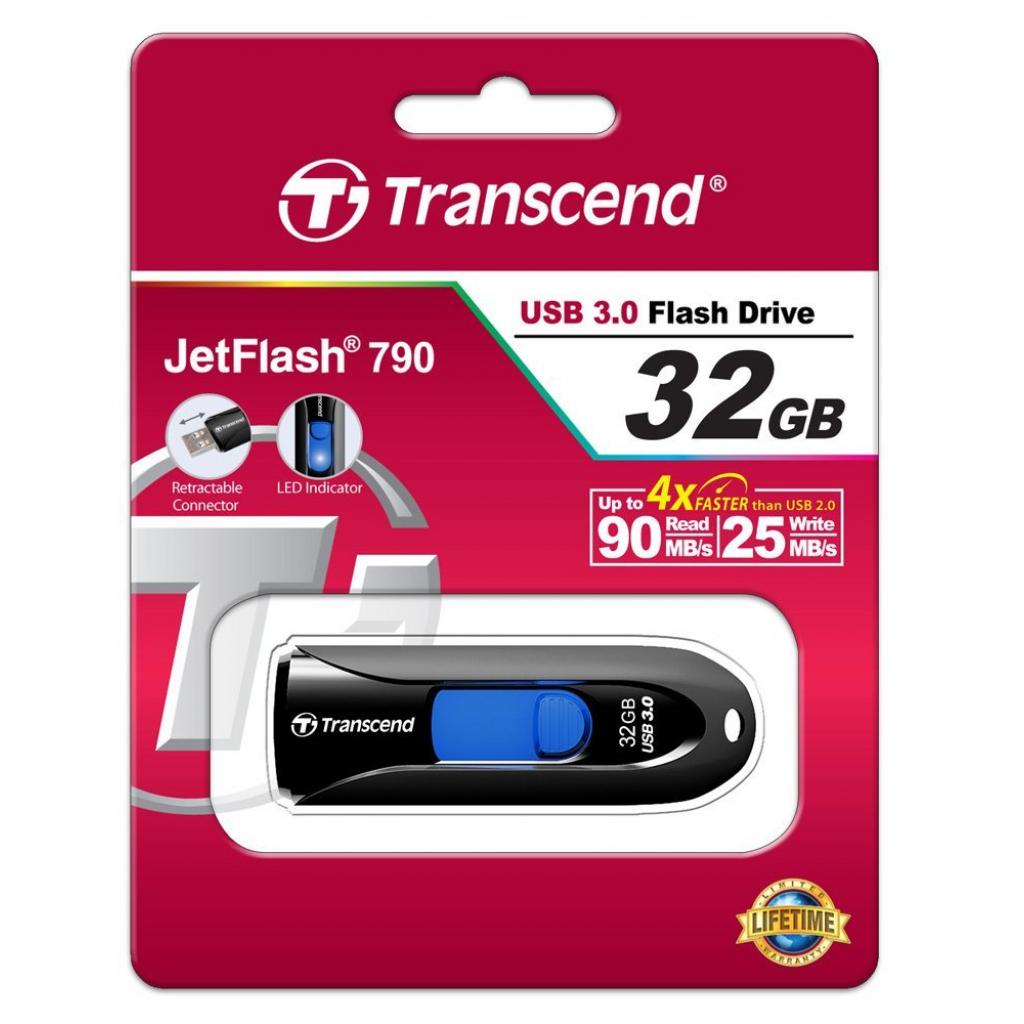 Transcend 32GB JetFlash 790 USB 3.0 (TS32GJF790K) (UA) Тип: З висувним USB,