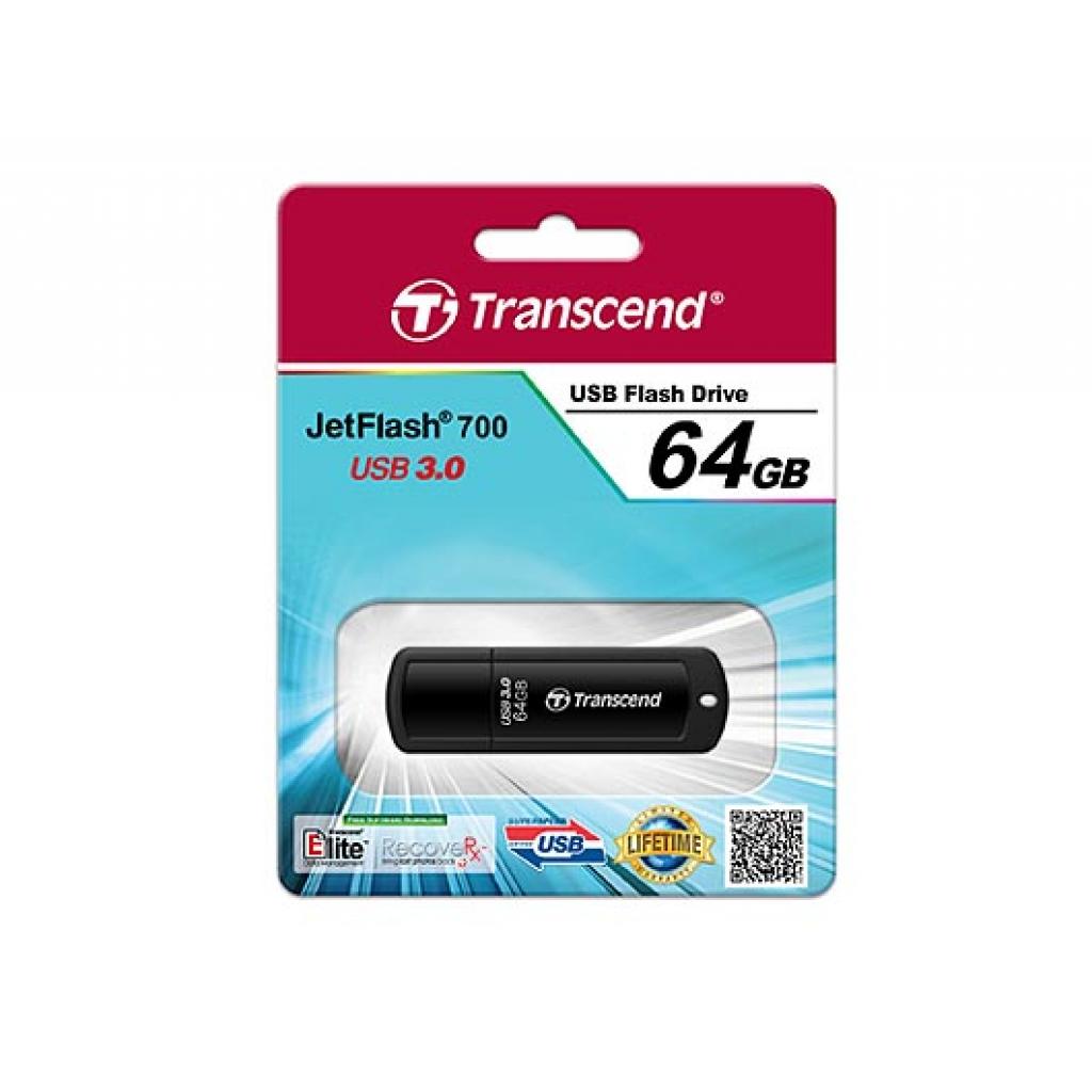 Transcend 64Gb JetFlash 700 (TS64GJF700) (UA) Тип: Классические; Объем памяти: