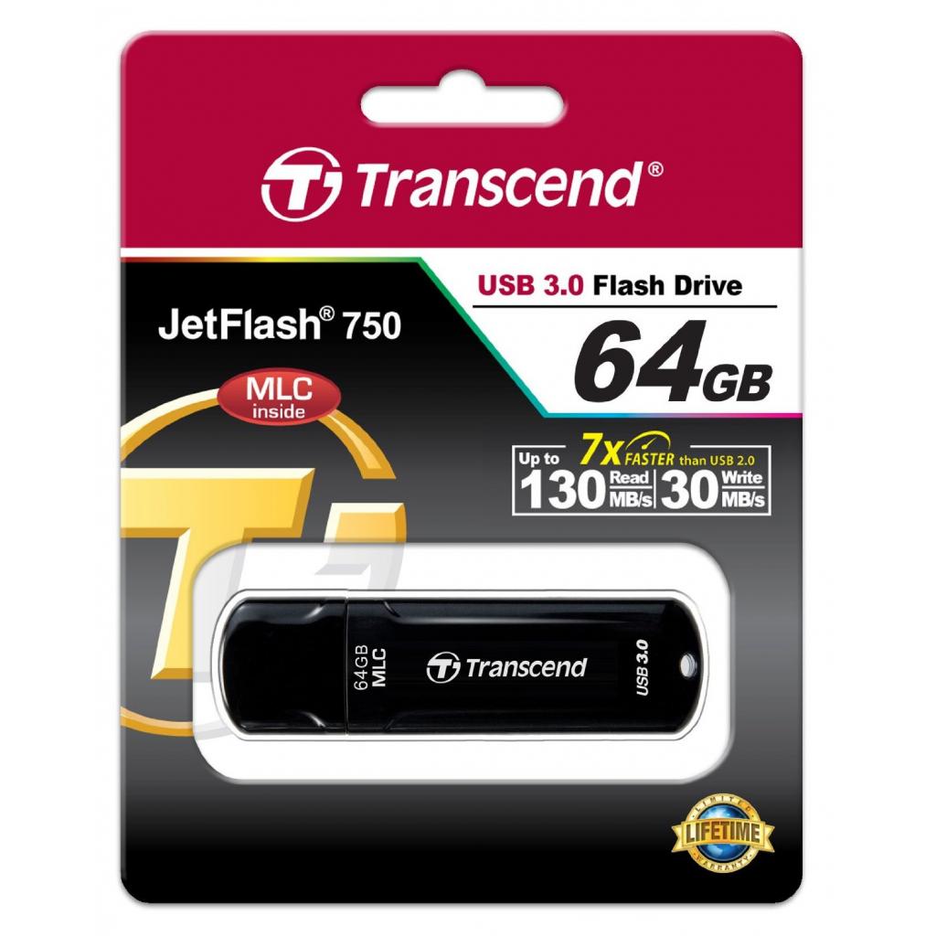 Transcend 64GB JetFlash 750 USB 3.0 (TS64GJF750K) (UA) Тип: Класичні, Високошвидкісні;