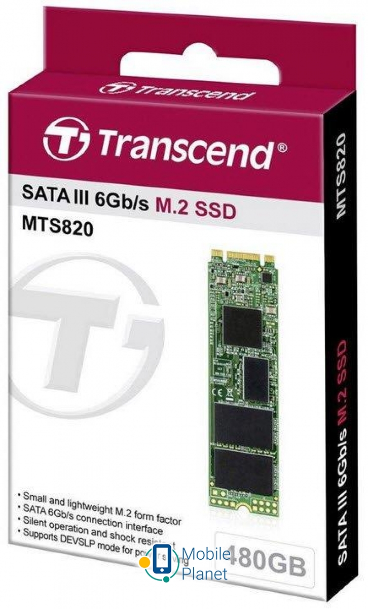 Transcend MTS820S (TS480GMTS820S) Тип: внутрішній; Ємність: 480 ГБ;