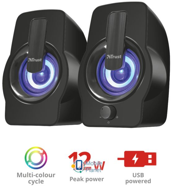 Trust Gemi RGB 2.0 Speaker Set Black USB (22948) (UA) Элементы управления Регулятор громкости