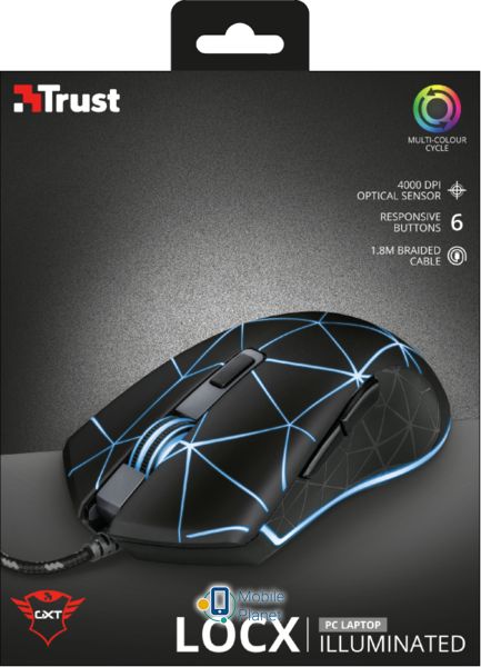 Trust GXT 133 Locx Gaming Mouse (22988) (UA) розмір миші  великий 