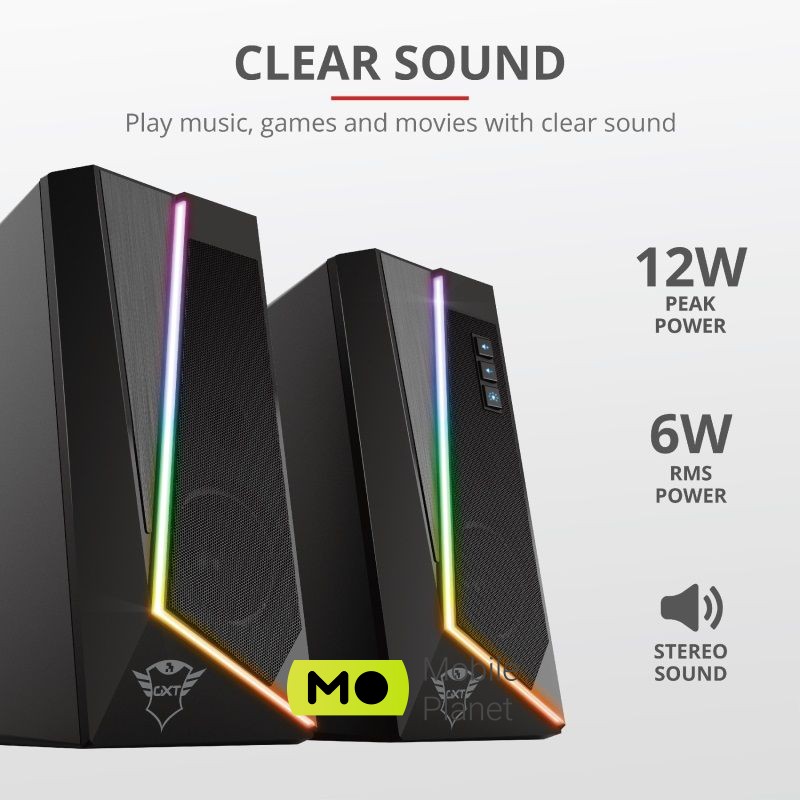 Trust GXT 609 Zoxa RGB Illuminated Set Black (24070) (UA) Формат акустики: 2.0; Тип: