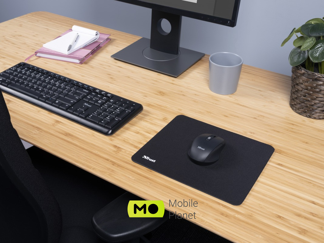 Trust Mouse Pad M Black (250x210x3 мм) (24193) (UA) Сумісність з лазерною мишею є