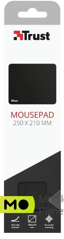 Trust Mouse Pad M Black (250x210x3 мм) (24193) (UA) Робоча поверхня одностороння