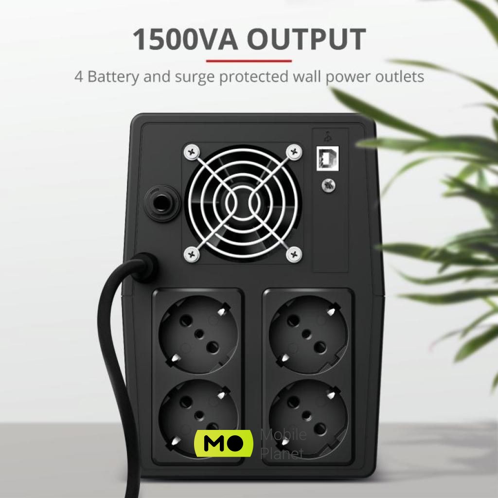 Trust UPS Paxxon 1500VA (23505) (UA) Потужність, Вт: 900 Вт; Потужність,