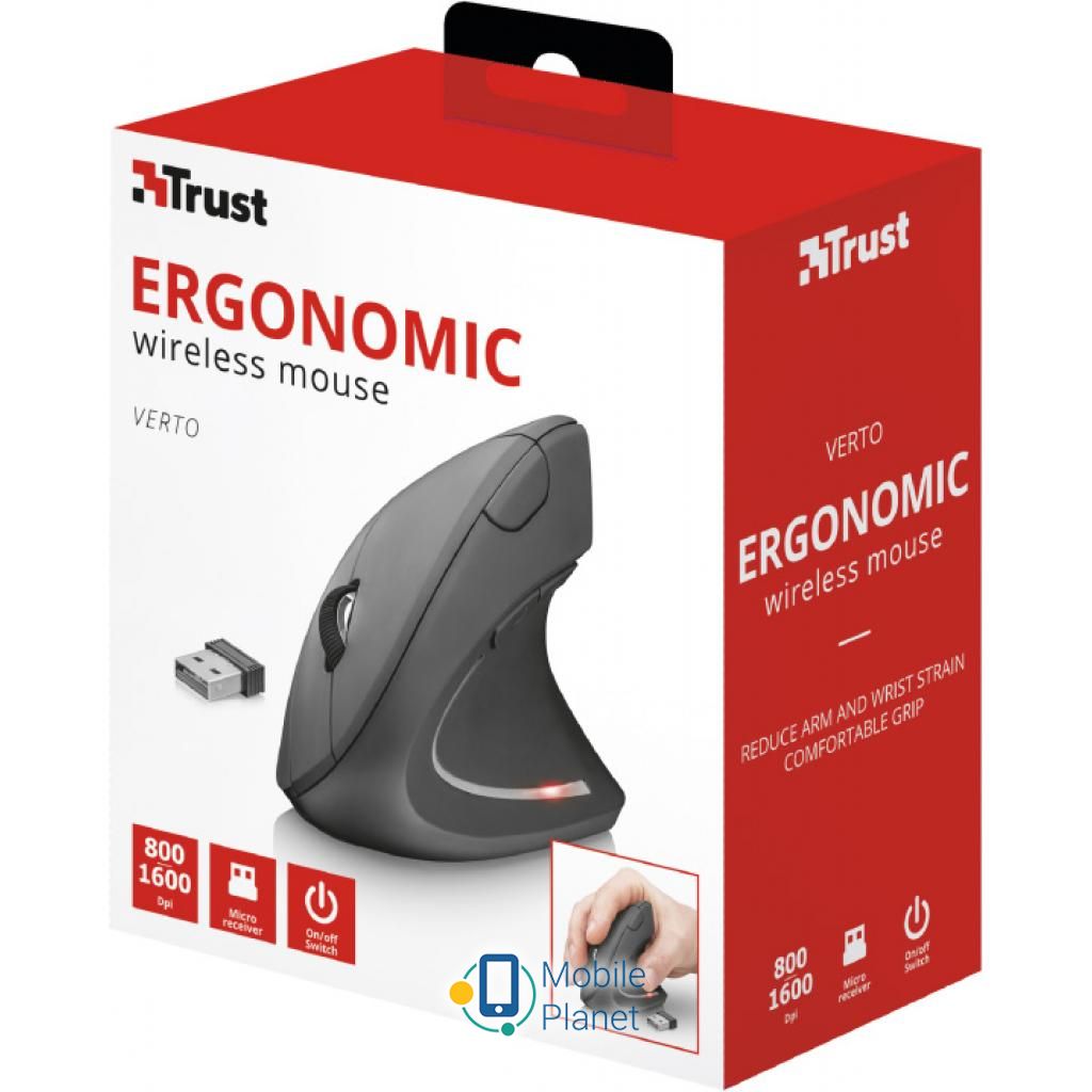 Trust Verto Wireless Ergonomic Black (22879) (UA) Тип: Беспроводные; Назначение: