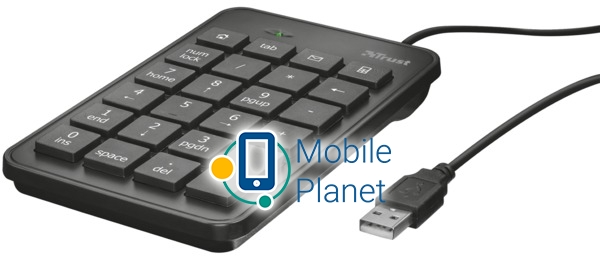 TRUST Xalas USb numeric keypad (22221) Тип клавіатури: Цифровий блок;