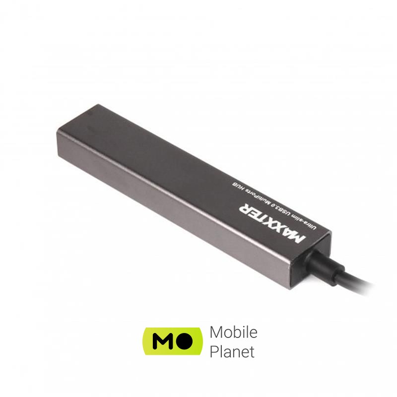 USB 3.0 Maxxter 4хUSB3.0 Dark Grey (HU3A-4P-02) Тип: USB hub; Форм-фактор: зовнішній;