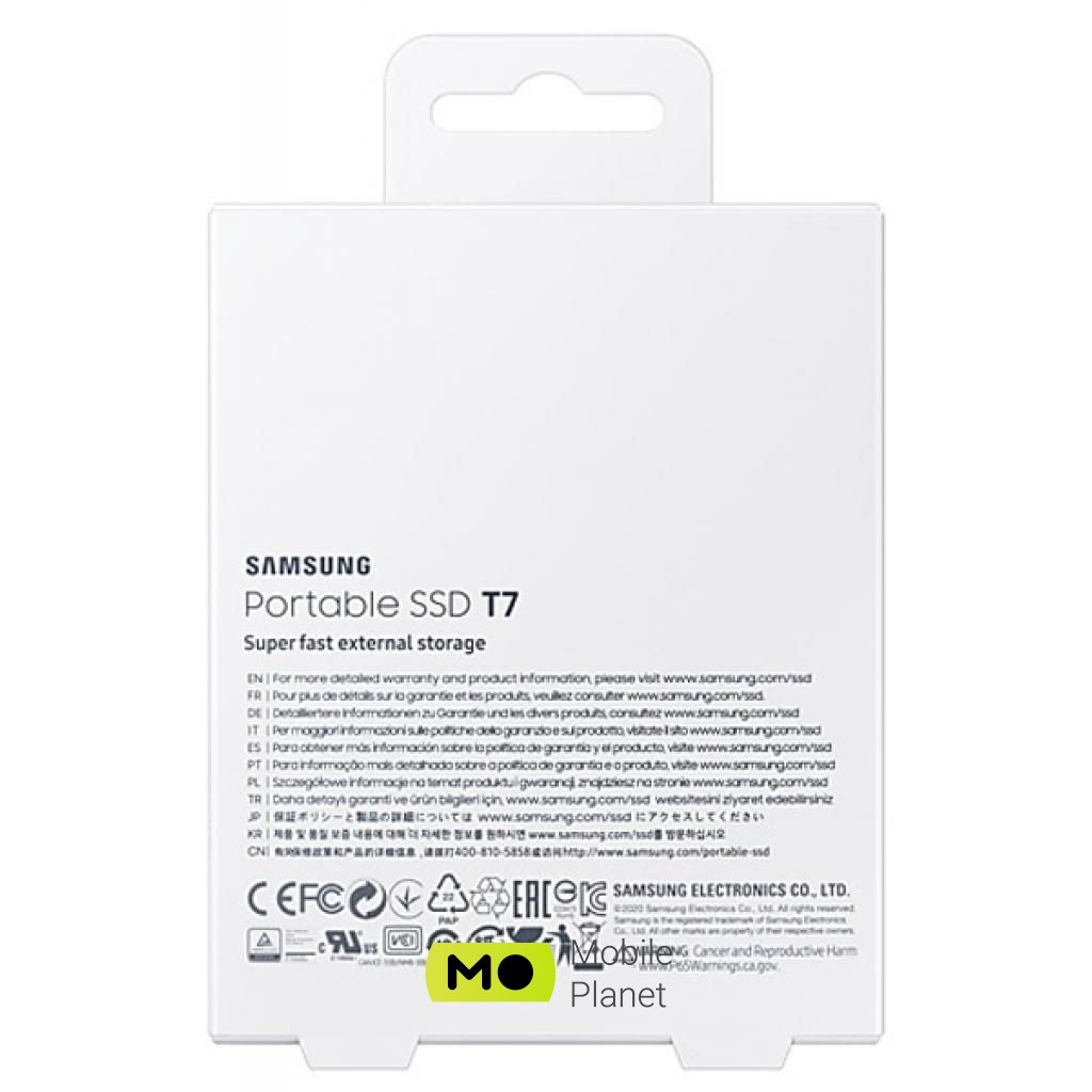 USB 3.2 2TB T7 Samsung (MU-PC2T0H / WW) (UA) Інтерфейс USB 3.2 Type-C