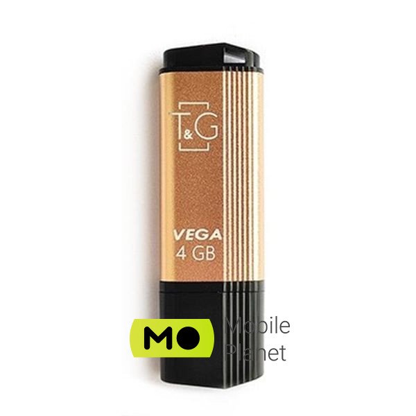 USB 4GB T & G 121 Vega Series Gold (TG121-4GBGD) Інтерфейс: USB 2.0; Обсяг пам'яті: 4