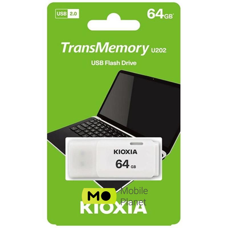 USB 64GB Kioxia TransMemory U202 White (LU202W064GG4) (UA) Объем памяти: 64 ГБ; Интерфейс: USB