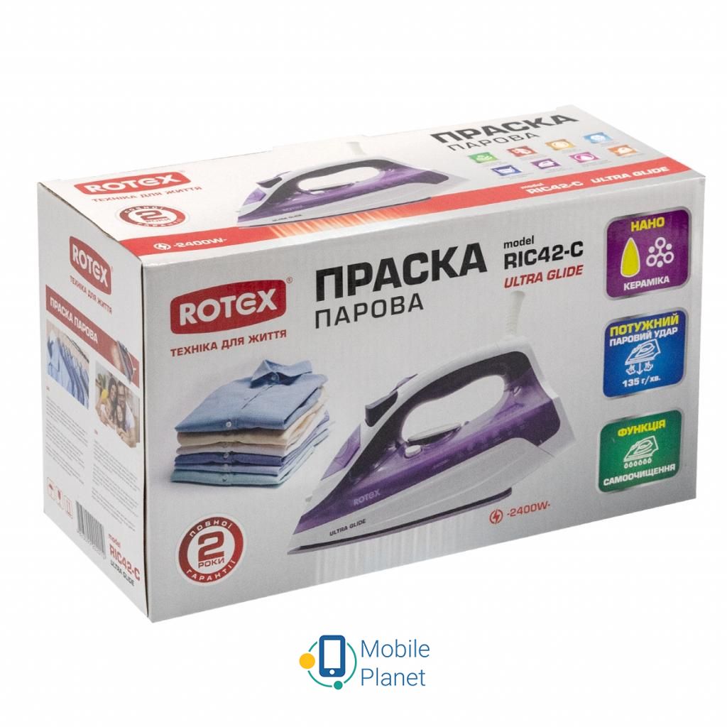 Праска Rotex RIC42-C Ultra Glide (UA) Тип: праска з подачею пара;
