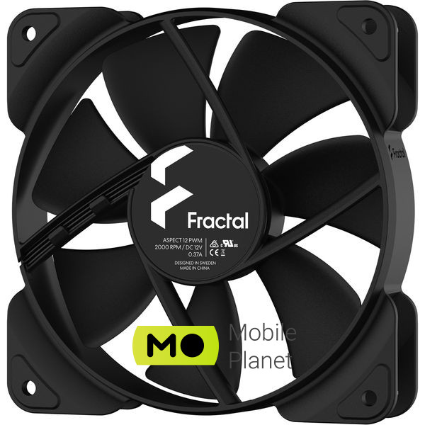Вентилятор FRACTAL DESIGN Aspect 12 PWM Black (FD-F-AS1-1203) (UA) Модель: Aspect 12 PWM; Розміри: 120 x 120 x 25