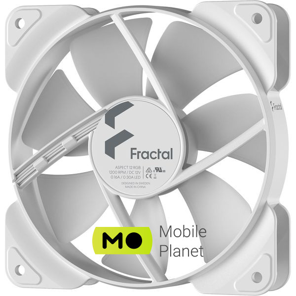 Вентилятор FRACTAL DESIGN Aspect 12 RGB White Frame (FD-F-AS1-1208) (UA) Размеры 120 x 120 x 25 мм