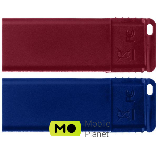 Verbatim 2x32GB Store'n'Go Slider Red/Blue USB 2.0 (49327) (UA) Тип: Класичні; Об'єм пам'яті: 2x32 Gb;