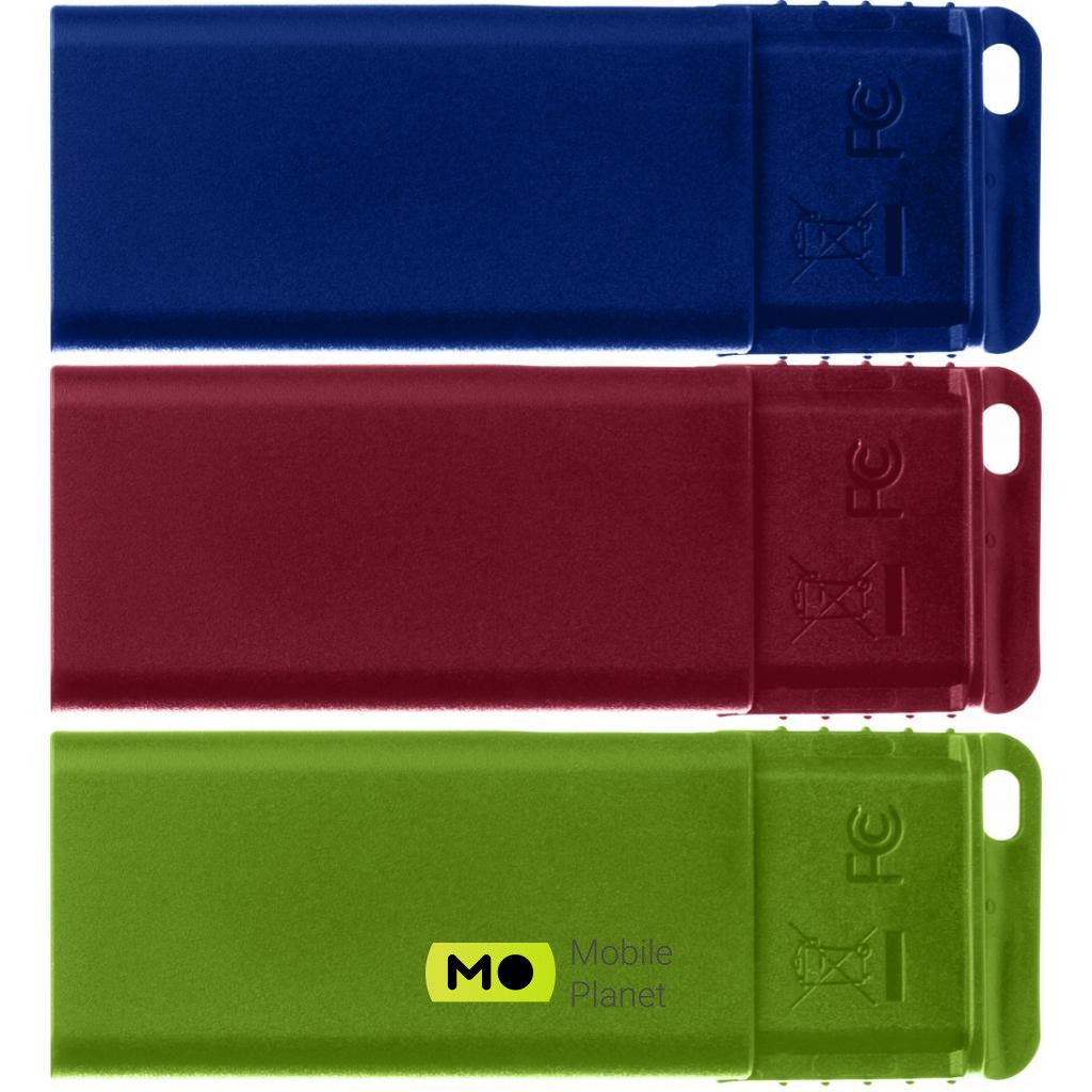 Verbatim 3x16GB Slider Red / Blue / Green USB 2.0 (49326) (UA) Колір  різнокольоровий