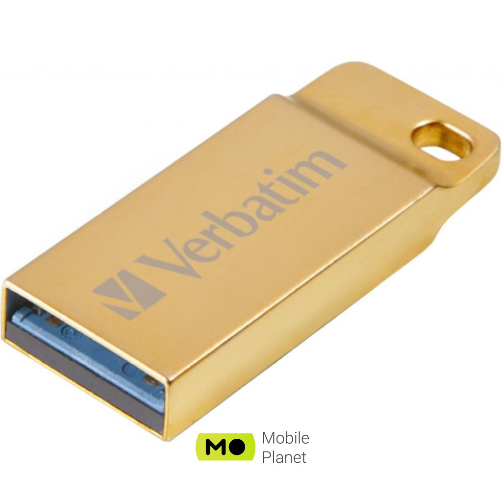 Verbatim 64GB Metal Executive Gold USB 3.0 (99106) (UA) Максимальна швидкість читання 80 Мбайт/сек