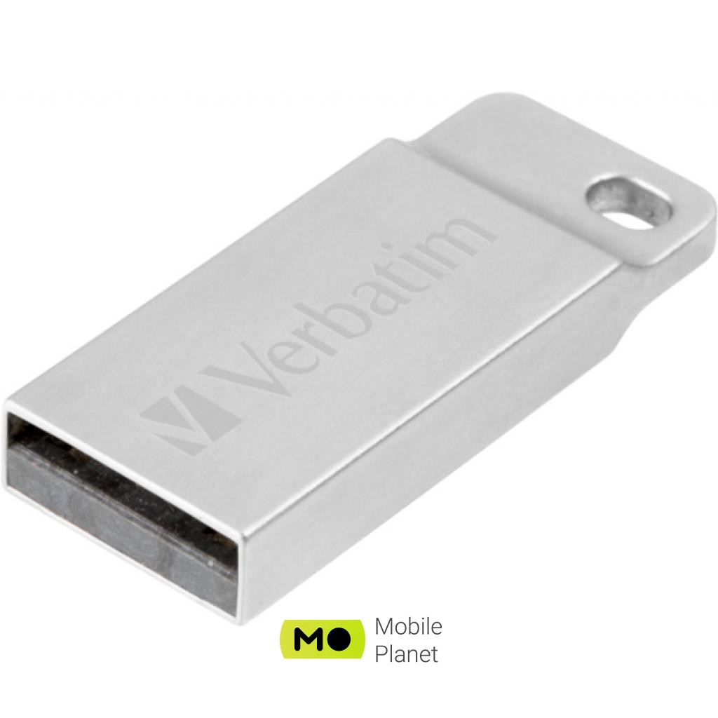 Verbatim 64GB Metal Executive Silver USB 2.0 (98750) (UA) Максимальна швидкість читання 12 Мбайт/сек