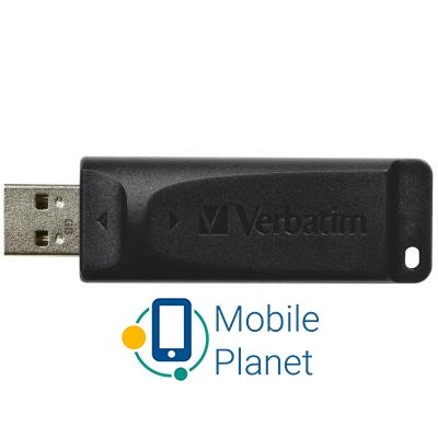 Verbatim 64GB Slider Black USB 2.0 (98698) Максимальная скорость чтения 10 Мбайт/сек