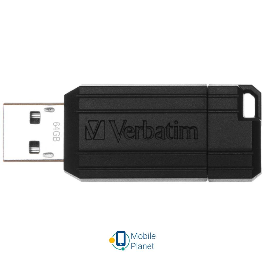Verbatim 64GB Store 'n' Go PinStripe Black USB 2.0 (49065) (UA) Тип З висувним USB